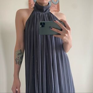 Beautiful dark grey high neck dress